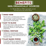Organic Way Vervain Herb (Verbena officinalis) Cut and sifted | Herbal Tea | Non-GMO & Gluten Free | Resealable Bag | Raw from Albania