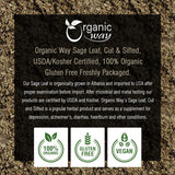 Sage Leaf Cut & Sifted (Salvia officinalis) | Herbal Tea - European Wild-Harvest | Kosher Certified | Raw, Non GMO & Gluten Free | USDA Certified | Origin - Albania