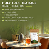 Holy Basil, Tulsi Pyramid Tea Bags | Herbal Blend for Natural Cleansing & Balanced Lifestyle | Herbal Slimming Pyramid Tea Bags | Caffeine Free 100% Natural Ingredients | ECO Conscious Tea Bags