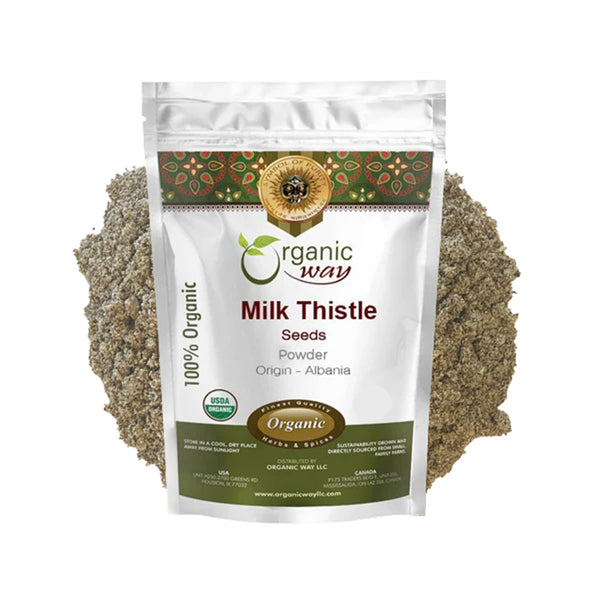 Organic Way Milk Thistle Seeds Powder (Silybum Marianum) | European Wild-Harvest | Organic & Kosher Certified | Vegan, Non GMO & Gluten Free | USDA Certified | Origin - Albania