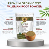 Valerian Root Powder | European Wild-Harvest |  Kosher Certified | Vegan, Non GMO & Gluten Free | USDA Certified | Origin - Albania