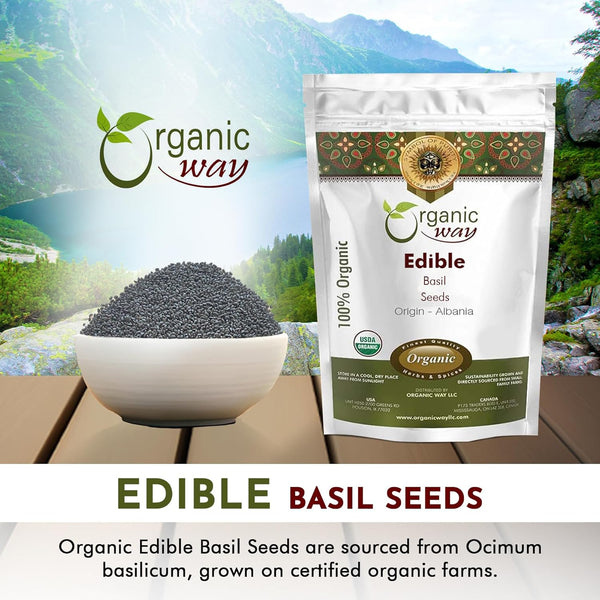 Edible Basil Seeds | Sabja Seeds Rich in Fibers | Kosher Certified | Origin Albania