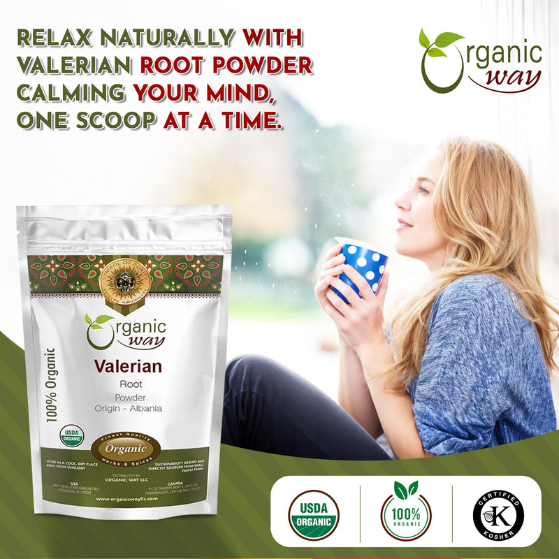 Valerian Root Powder | European Wild-Harvest |  Kosher Certified | Vegan, Non GMO & Gluten Free | USDA Certified | Origin - Albania