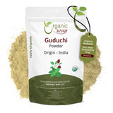 Organic Way Premium Grade Guduchi Powder (Tinospora cordifolia) - Organic & Kosher Certified | Raw, Vegan, Non GMO & Gluten Free | USDA Certified | Origin - India
