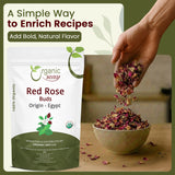 Dried Red Rose Buds - Herbal Tea | European Wild-Harvest | USDA & Kosher Certified | Vegan, Non GMO & Gluten Free | Origin - Egypt
