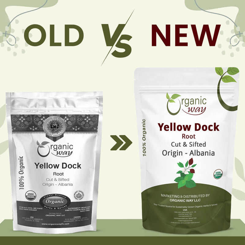Yellow Dock Root Cut & Sifted (Rumex crispus) Herbal Tea - European Wild-Harvest | Kosher Certified | Vegan, Non GMO & Gluten Free | USDA Certified | Origin - Albania