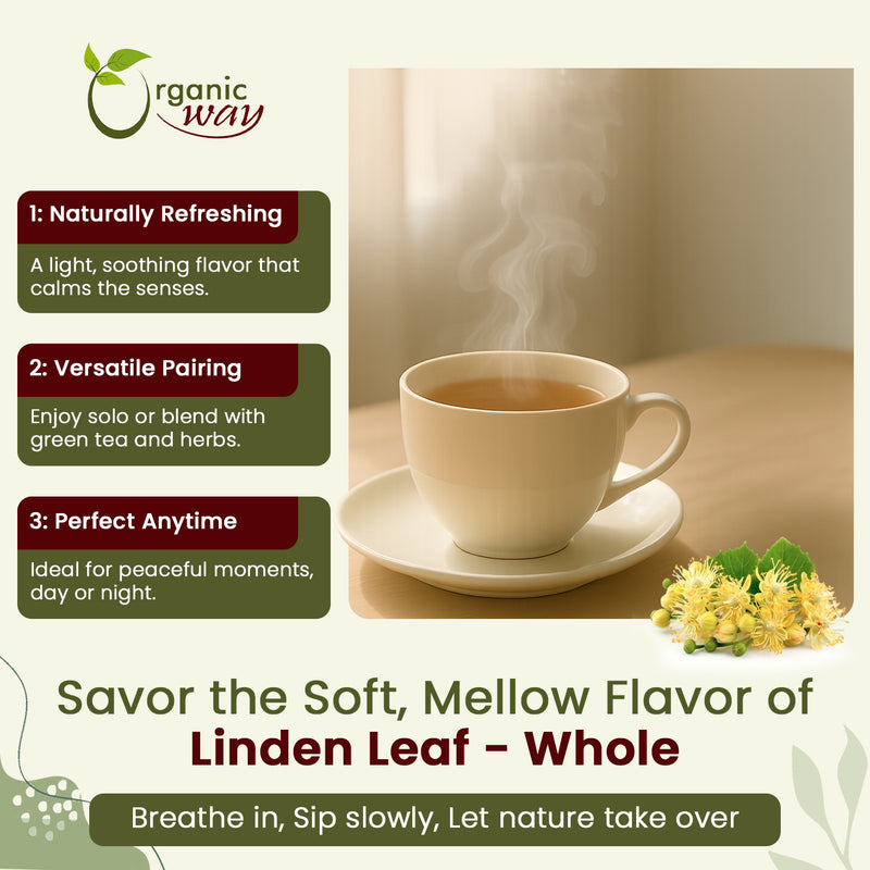 Linden Flower & Leaf Herbal Tea Blossom & Culinary Use | European Wild-Harvest | Kosher & USDA Certified | Vegan, Non-GMO & Gluten Free | 100% Raw from Albania