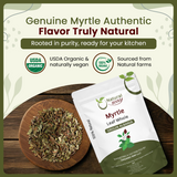 Natural Myrtle Leaf Whole (Myrtus communis) - European Wild-Harvest | Kosher Certified | Raw, Vegan, Non GMO & Gluten Free | USDA Certified | Origin - Albania
