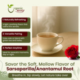 Sarsaparilla/Anantamul Root (Hemidesmus indicus) Powder - Herbal Tea | USDA & Kosher Certified | Vegan, Non GMO & Gluten Free | Resealable Bag | 100% Raw from India