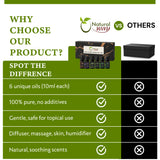100% Pure Essential Oil Gift Set of 6 | Premium Aromatic Oils | Orange, Lavender, Lemongrass, Eucalyptus, Peppermint, Tea Tree | Origin India (10ml each)