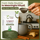 Natural Lungwort Herb Powder (Pulmonaria Officinalis) - Herbal Tea | Kosher Certified | Raw, Vegan, Non GMO & Gluten Free | USDA Certified | Origin - Albania