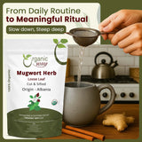 Mugwort Herb Loose Leaf Cut & Sifted (Artemisia Vulgaris) Herbal Tea | Kosher & USDA Certified | Vegan, Non-GMO & Gluten Free | Raw from Albania