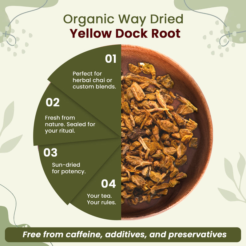 Yellow Dock Root Cut & Sifted (Rumex crispus) Herbal Tea - European Wild-Harvest | Kosher Certified | Vegan, Non GMO & Gluten Free | USDA Certified | Origin - Albania