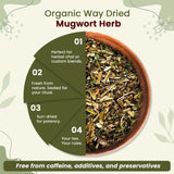 Mugwort Herb Loose Leaf Cut & Sifted (Artemisia Vulgaris) Herbal Tea | Kosher & USDA Certified | Vegan, Non-GMO & Gluten Free | Raw from Albania