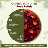 Rose Petals Dried (Rosa Centifolia) - Pure, Edible & Fragrant for Tea | USDA & Kosher Certified |Vegan, Non GMO & Gluten Free | 100% Raw from India - India
