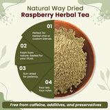 Natural Raspberry Leaf Powder (Rubus idaeus) - Herbal Tea | European Wild-Harvest | Kosher & USDA Certified | Vegan, Non-GMO & Gluten Free | 100% Raw from Albania