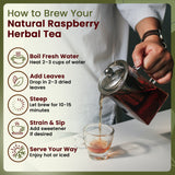 Natural Raspberry Leaf Powder (Rubus idaeus) - Herbal Tea | European Wild-Harvest | Kosher & USDA Certified | Vegan, Non-GMO & Gluten Free | 100% Raw from Albania