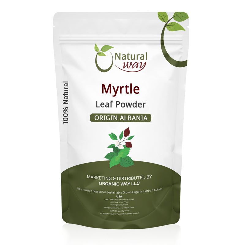 Natural Myrtle Leaf Powder (Myrtus communis) - European Wild-Harvest | Kosher Certified | Raw, Vegan, Non GMO & Gluten Free | USDA Certified | Origin - Albania