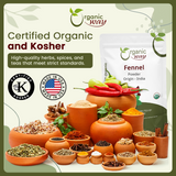 Fennel Seed Powder (Foeniculum vulgare) - Improve Digestion | Kosher Certified | Raw, Vegan, Non GMO & Gluten Free | USDA Certified | Origin - India