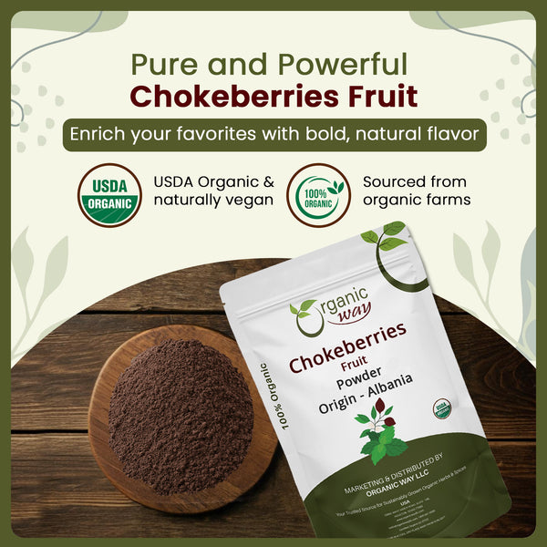 Chokeberries Fruit/Aronia Berry Powder - European Wild-Harvest | Kosher Certified | Non GMO & Gluten Free | USDA Certified | Origin - Albania