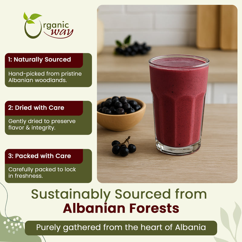Chokeberries Fruit/Aronia Berry Powder - European Wild-Harvest | Kosher Certified | Non GMO & Gluten Free | USDA Certified | Origin - Albania