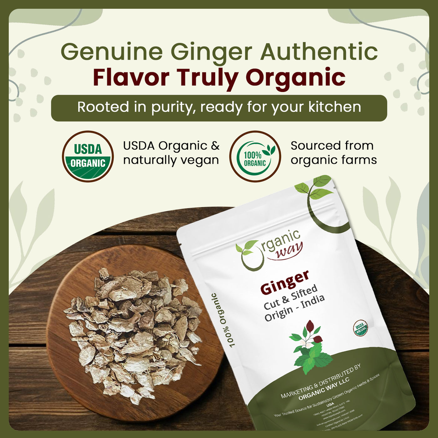 Ginger Root Cut & Sifted (Zingiber officinale) - Herbal Tea