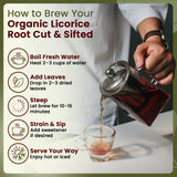 Licorice Root Cut & Sifted (Glycyrrhiza glabra) - Herbal Tea | Kosher & USDA Certified | Vegan, Non-GMO & Gluten Free | Resealable Bag | 100% Raw from India