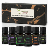 100% Pure Essential Oil Gift Set of 6 | Premium Aromatic Oils | Orange, Lavender, Lemongrass, Eucalyptus, Peppermint, Tea Tree | Origin India (10ml each)