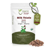 Organic Way Milk Thistle Seeds Powder (Silybum Marianum) | European Wild-Harvest | Organic & Kosher Certified | Vegan, Non GMO & Gluten Free | USDA Certified | Origin - Albania