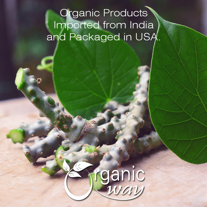 Organic Way Premium Grade Guduchi Powder (Tinospora cordifolia) - Organic & Kosher Certified | Raw, Vegan, Non GMO & Gluten Free | USDA Certified | Origin - India