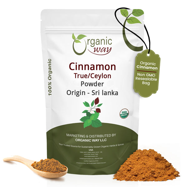 True Ceylon Cinnamon Powder | Kosher Certified | Raw, Vega, Non-GMO & Gluten Free | Freshly Grounded Premium Cinnamon | Resealable Bag | Origin-Sri Lanka