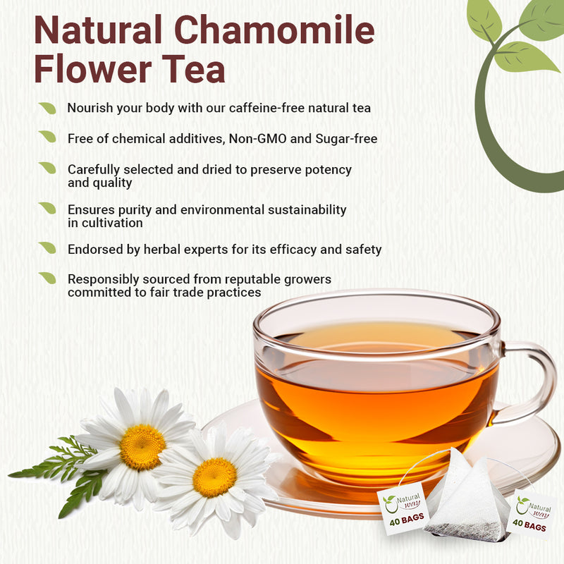 Natural Chamomile Flower Tea Bags