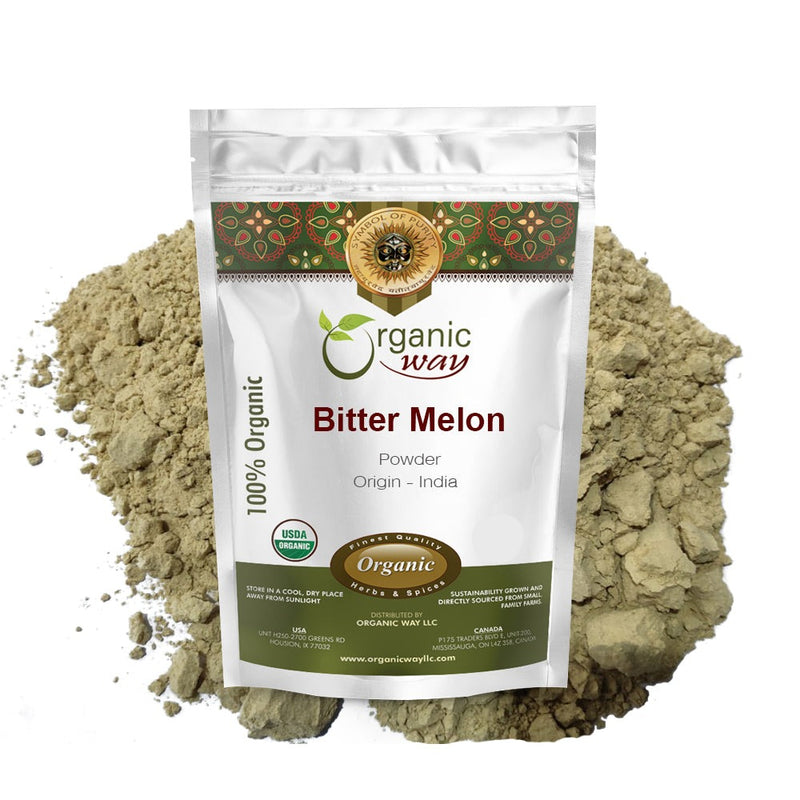 Bitter Melon Powder (Momordica charantia) - Pure & Kosher Certified | Raw, Vegan, Non GMO & Gluten Free | USDA Certified | Origin - India